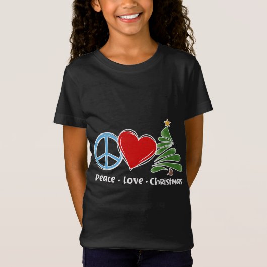T-Shirt Joli Retro Paix Amour Noël Boho Noël (Devant)