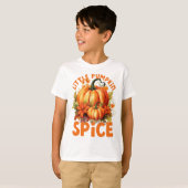 T-shirt Joli Rétro Thanksgiving Little Citrouille Fall Kid (Devant entier)