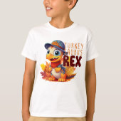 T-shirt Joli Rétro Thanksgiving "Turkey Taurus Rex" (Devant)