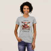 T-shirt Joli Rinder Lazy Pink hiver Noël (Devant entier)