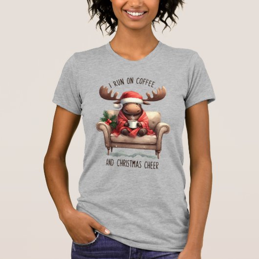 T-shirt Joli Rinder Lazy Pink hiver Noël (Devant)