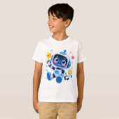 T-shirt Joli Robot Spatial de Dessin Animé (Devant entier)
