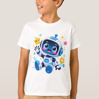 T-shirt Joli Robot Spatial de Dessin Animé