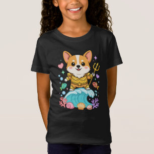T-Shirt Joli roi de la mer Corgi de dessin animé Chien d