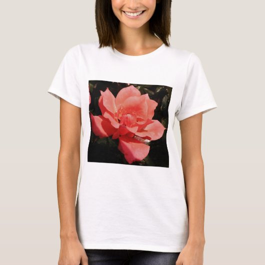 T-shirt Joli rose rose Peach floral (Devant)