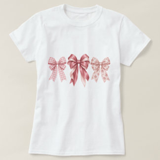 T-shirt Joli Ruban Rose Coquette Style Prépa Esthétique