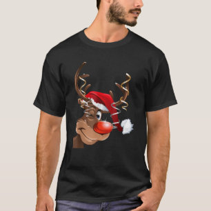 T-shirt Joli Rudolph Rouge Nez Reindeer Père Noël