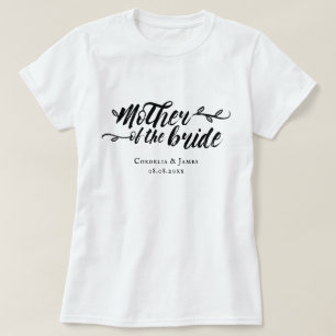T-shirt Joli script de brosse mère de la mariée