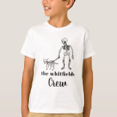 T-shirt Joli Skeleton Chien Walker Halloween Correspondanc (Devant)