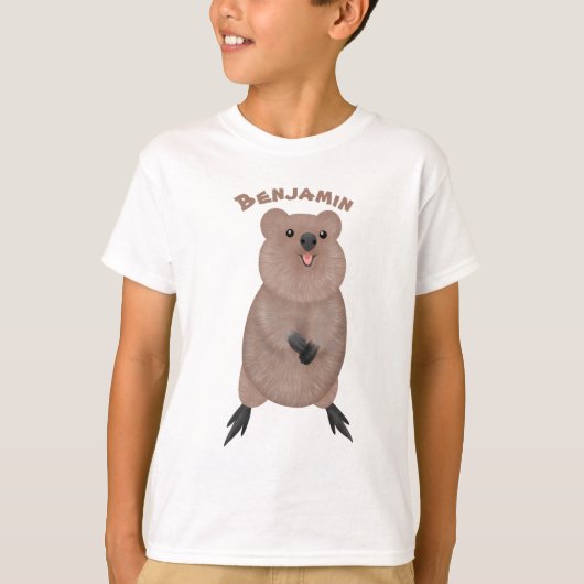 T-shirt Joli sourire mignon dessin animé quokka (Devant)