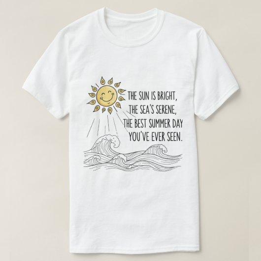 T-shirt Joli sourire soleil été Vague Art (Design devant)