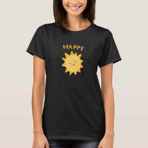 T-shirt Joli Sourire Visage Unisex Jaune Plaisir Soleil Ét