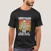 T-shirt Joli squelette Nightmare avant café Funny Hallow (Devant)