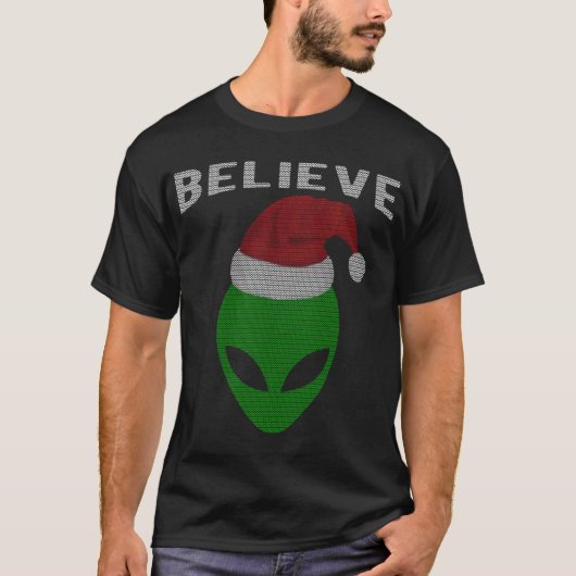 T-shirt Joli style de Noël Alien Père Noël (Devant)