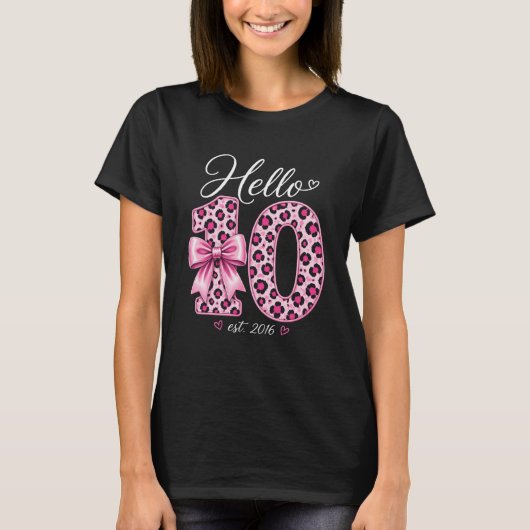 T-shirt Joli Tee-shirt Hello 10 est 2016 pour les 10 ans d (Devant)