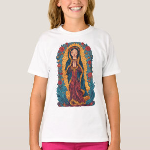 T-shirt Joli Tee Shirt Vierge de Guadalupe Fille