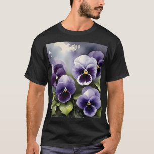 T-shirt Joli vernis violet aquarelle peinture