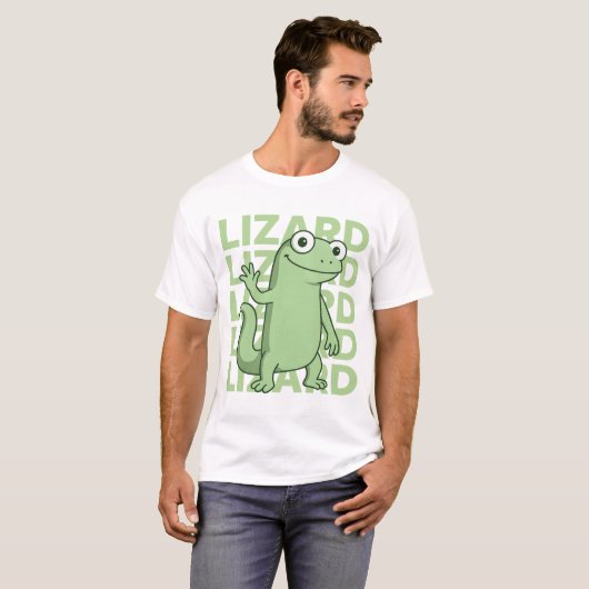 T-shirt Joli vert Gecko Reptile Tee graphique pour animal  (Devant entier)