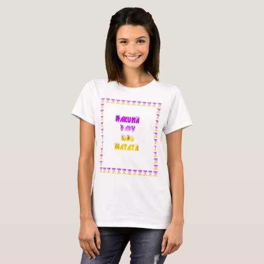 T-shirt Joli violet et jaune Hakuna Matata bébé enfants (Devant entier)