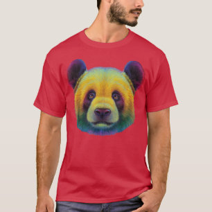 T-shirt joli visage coloré de l'ours de panda artistique p