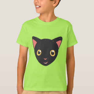 T-shirt Joli visage de chaton noir