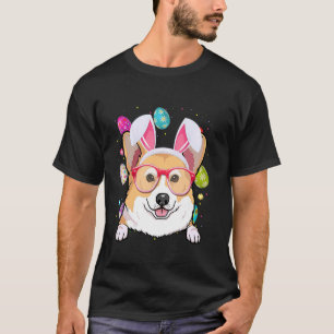 T-shirt Joli visage de chien Corgi de lapin de Pâques Jour