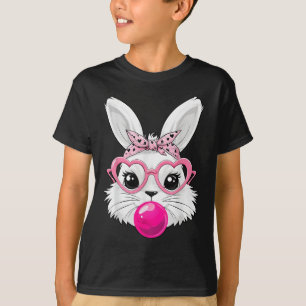 T-shirt Joli Visage De Lapin De Pâques Avec Des Gles De Co