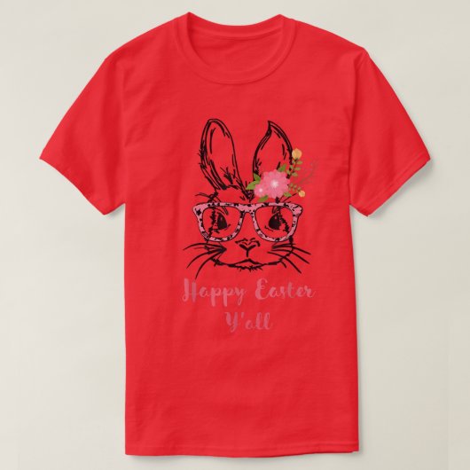 T-shirt Joli Visage Lapin Avec Lunettes Empreinte de léopa (Design devant)