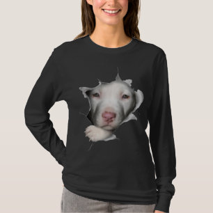T-shirt Joli Visage Pitbulle Blanc À L'Intérieur De Moi