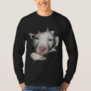 T-shirt Joli Visage Pitbulle Blanc À L'Intérieur De Moi