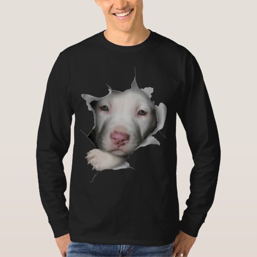 T-shirt Joli Visage Pitbulle Blanc À L'Intérieur De Moi (Devant)