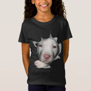 T-Shirt Joli Visage Pitbulle Blanc À L'Intérieur De Moi