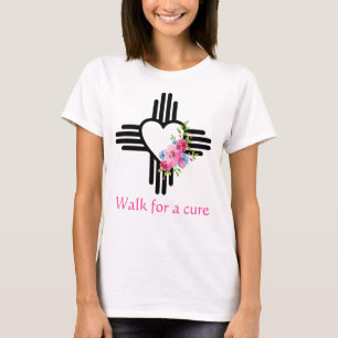 T-shirt Joli Zia Heart Roses rose Ruban Cure Marche Run