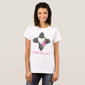 T-shirt Joli Zia Heart Roses rose Ruban Cure Marche Run (Devant entier)