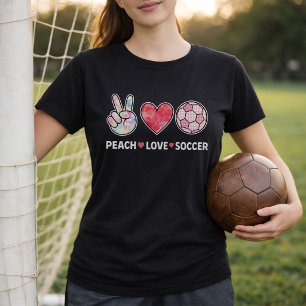 T-shirt Jolie amour de foot rose pêche