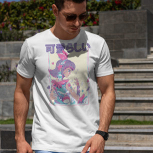 T-shirt Jolie Anime Girl Avec Plushies