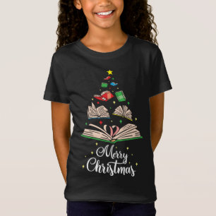 T-Shirt Jolie Arbre de Noël Livres Vêtements Livre Lover C