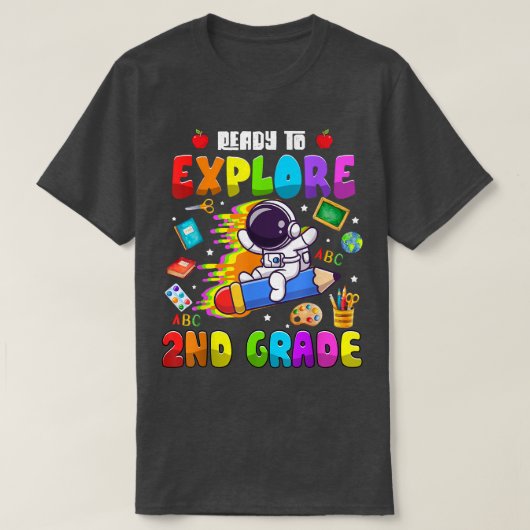 T-shirt Jolie astronaute garçons filles prêtes à explorer (Design devant)