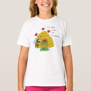 T-shirt Jolie Bee Christmas Drôle Cartoon de vacances