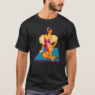 T-shirt Jolie Brunette violet un morceau classique américa