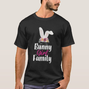 T-shirt Jolie Bunny Girl Family Headband Flower Happy East
