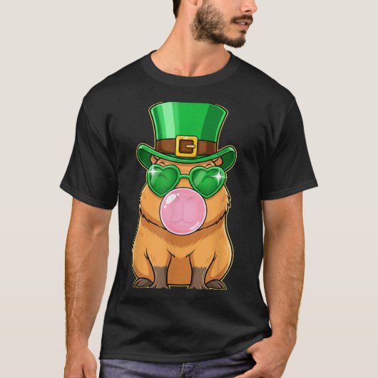 T-shirt Jolie capybara Saint-Patrick Bubble Gum (Devant)