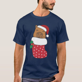T-shirt Jolie Capybaras Dans Le Choc De Noël