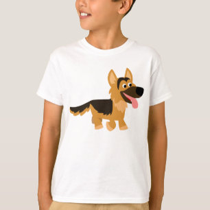 T-shirt Jolie caricature allemande berger chien enfants T-