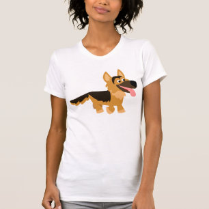 T-shirt Jolie caricature allemande Berger Chien Femme T-sh