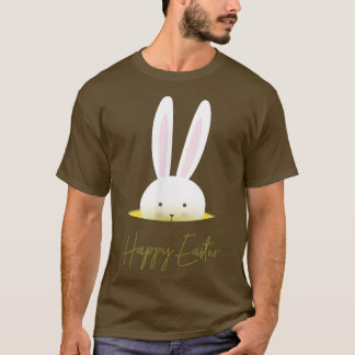 T-shirt Jolie carte de voeux pâques avec lapin Happy 
