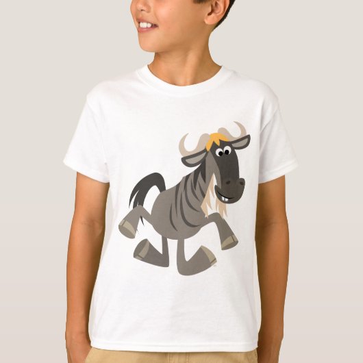 T-shirt Jolie Cartoon Tap Danser Wildebeest Enfants T-shir (Devant)