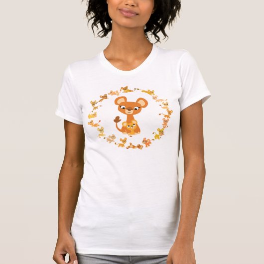 T-shirt Jolie chanteuse de caricatures Mandala Femmes T-sh (Devant)