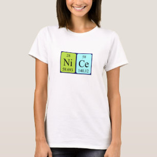 T-shirt Jolie chemise de nom de table périodique