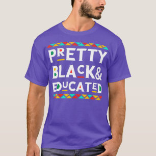 T-shirt Jolie chemise noire afro-américaine éduquée